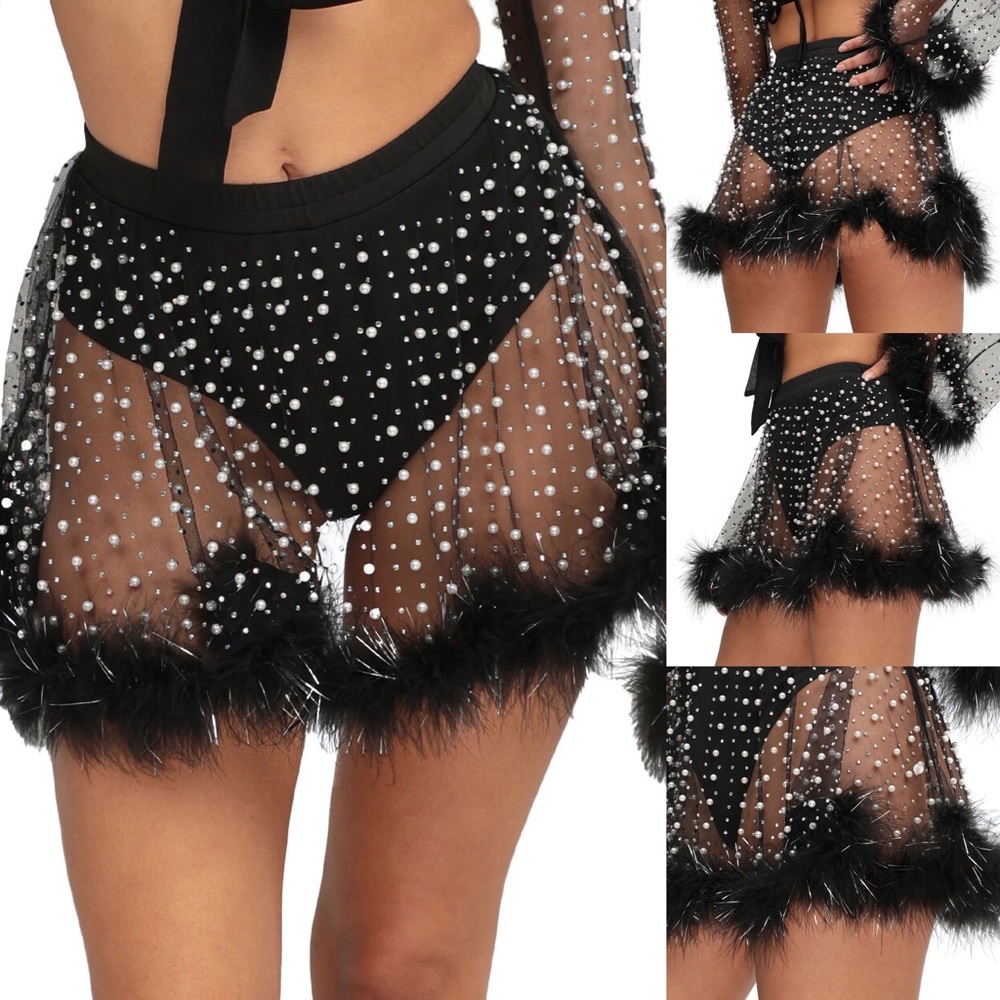 Happy Ever After Tinsel Marabou Mesh Skirt